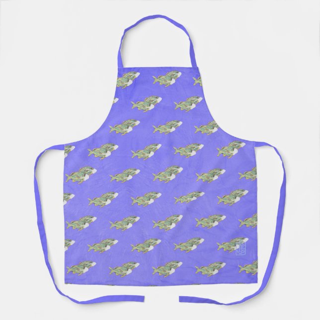 Fish in Face Masks All-Over Print Apron (Front)