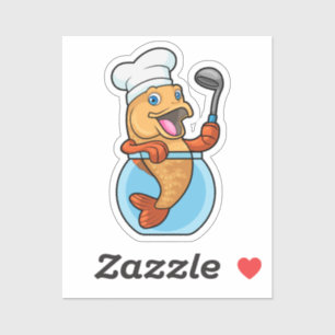 Fish in Glass as Cook with Soup spoon