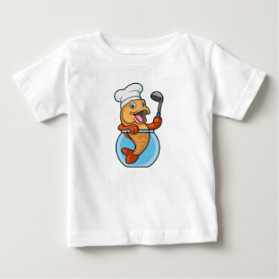 Fish in Glass as Cook with Soup spoon Baby T-Shirt