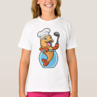 Fish in Glass as Cook with Soup spoon