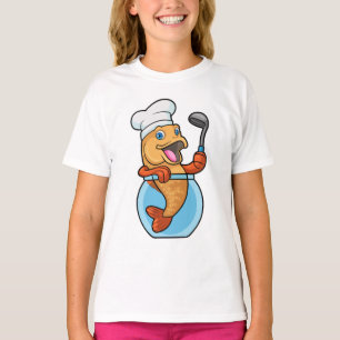 Fish in Glass as Cook with Soup spoon T-Shirt