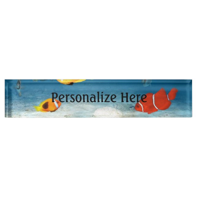 Fish In The Ocean Desk Name Plate (Front)