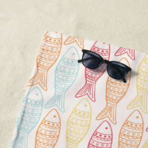 Fish in the ocean summer  beach towel