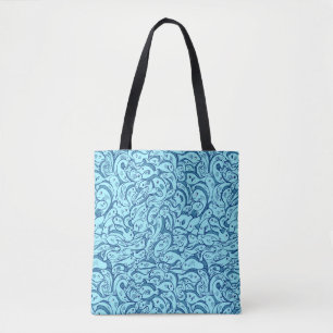 Fish in the Sea Blue Tote Bag