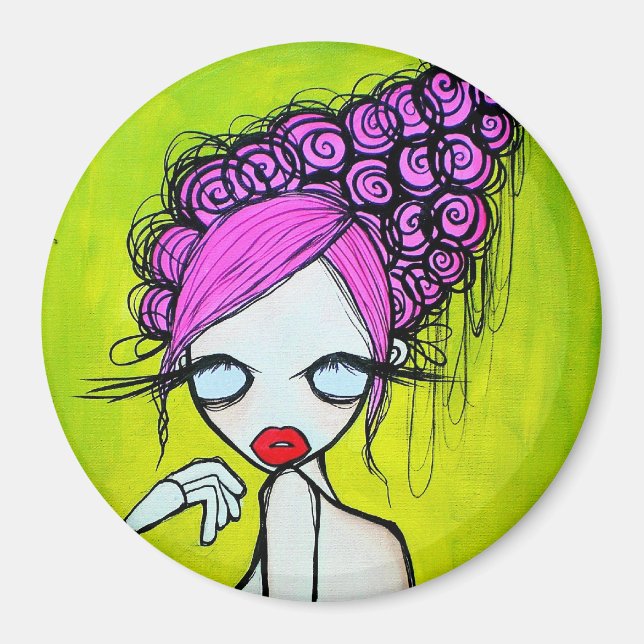 "Fish in the Sea" Round Magnet (Front)