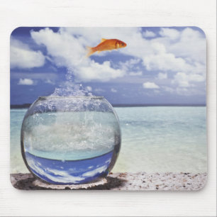 Fish jumping from fish tank mouse pad
