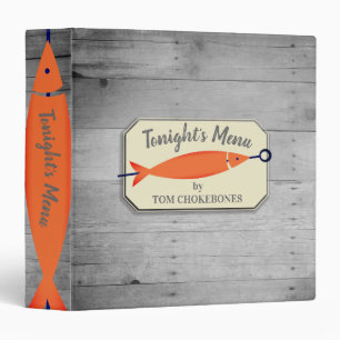 Fish kebab grilling personalized recipe cookbook binder