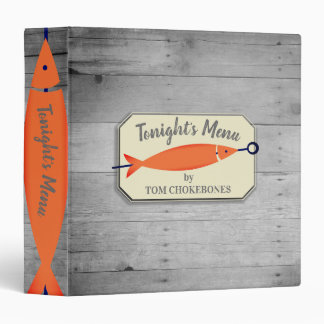 Fish kebab grilling personalized recipe cookbook binder