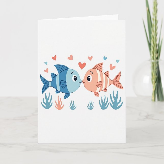 Fish Kisses Affection Card (Front)