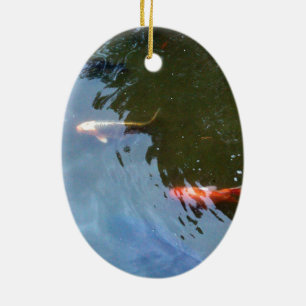 Fish, Koi Carps in pond Ceramic Ornament