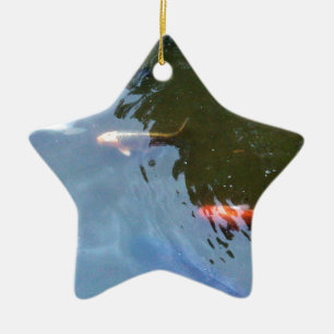 Fish, Koi Carps in pond Ceramic Ornament