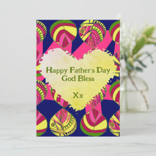 Fish Leaves Magenta Green Father’s Day Holiday Card
