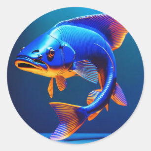 Fish Logo Sticker   Cute & Minimal Aquatic Design