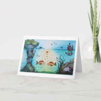 Fish Love Valentine's Greeting Card Drawing