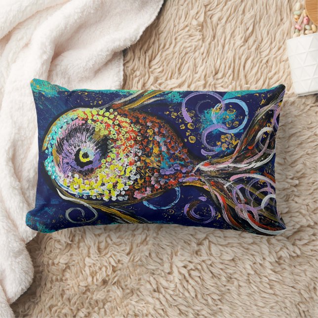 Fish Lumbar Pillow throw pillow (Blanket)