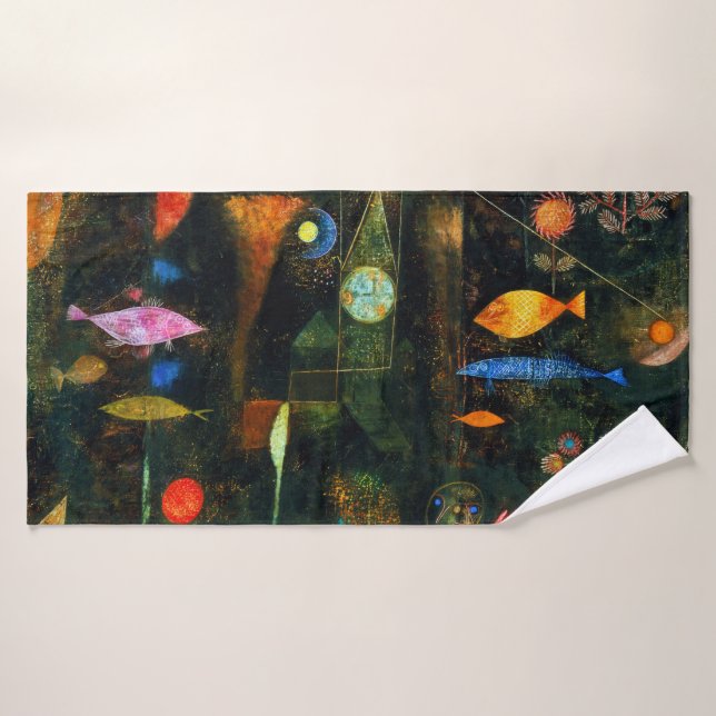 Fish Magic, Paul Klee Bath Towel (Bath Towel)