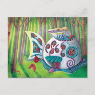 Fish Magical Mansion in the Forest Postcard