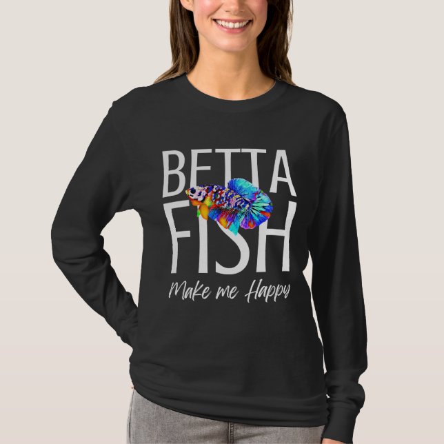 Fish Make Me Happy Active T-Shirt (Front)