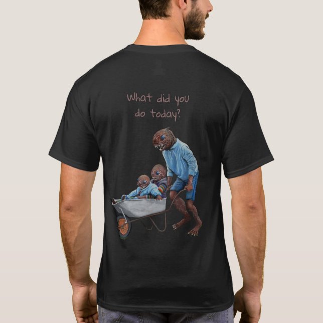 Fish Man Autumn Fun Ride Fantasy Art Shirt (Back)