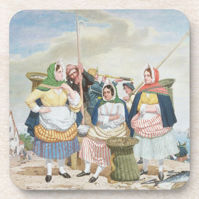 Fish Market by the Sea, c.1860 (oil on canvas) Coaster (Front)