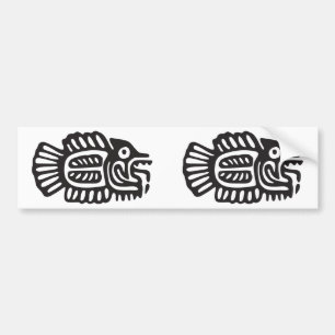 Fish, Mexican hieroglyph(Maya) Bumper Sticker