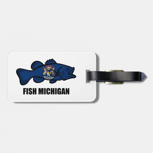 Fish Michigan Luggage Tag (Back Horizontal)