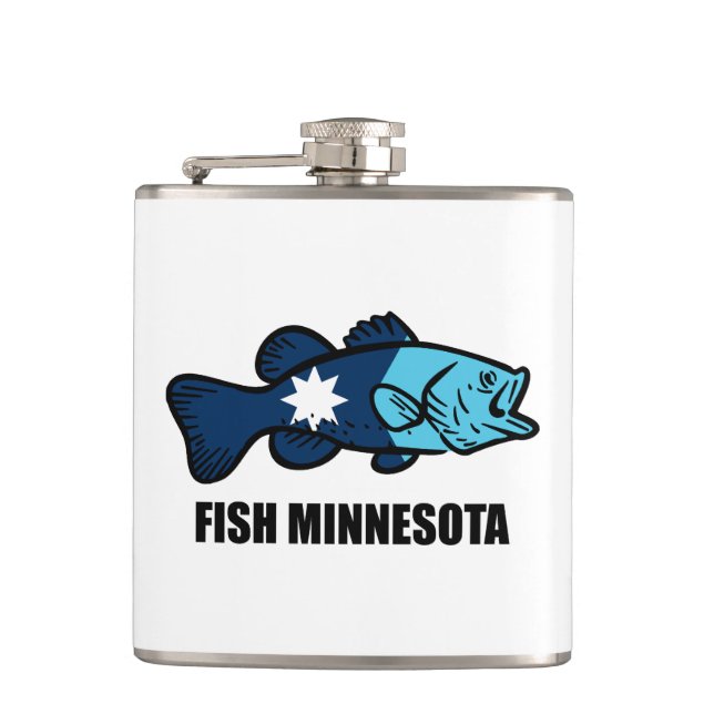 Fish Minnesota Hip Flask (Front)