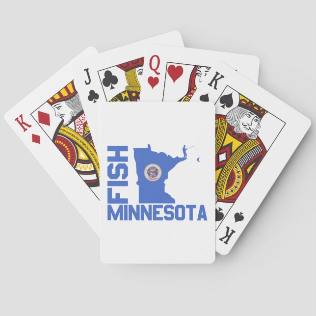 Fish Minnesota State Outline Playing Cards (Back)