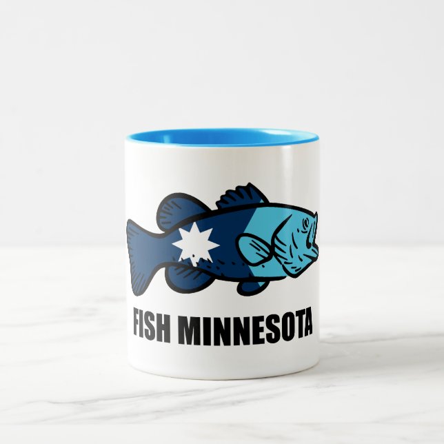 Fish Minnesota Two-Tone Coffee Mug (Center)