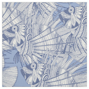 fish mirage blue fabric