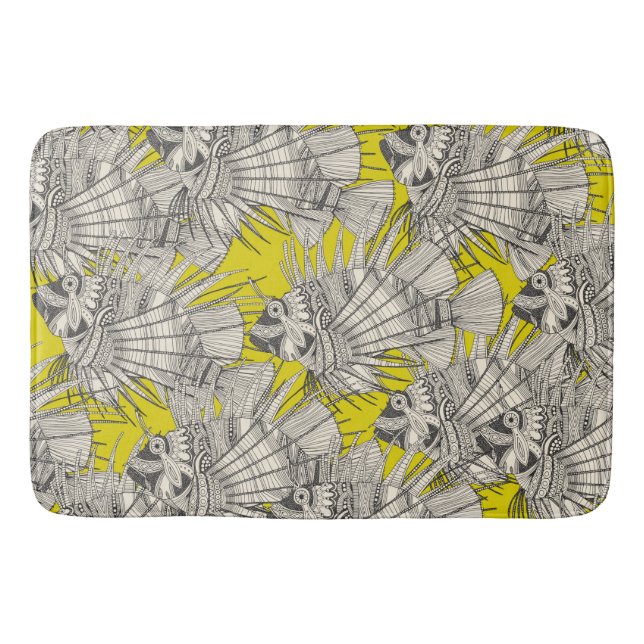 fish mirage chartreuse bath mat (Front)