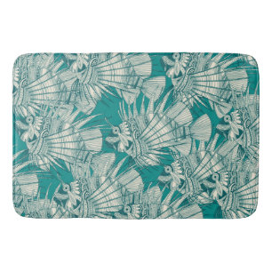 fish mirage teal bath mat