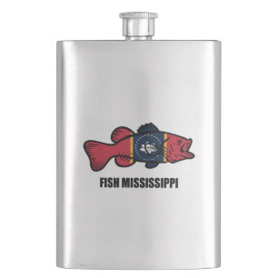Fish Mississippi Hip Flask