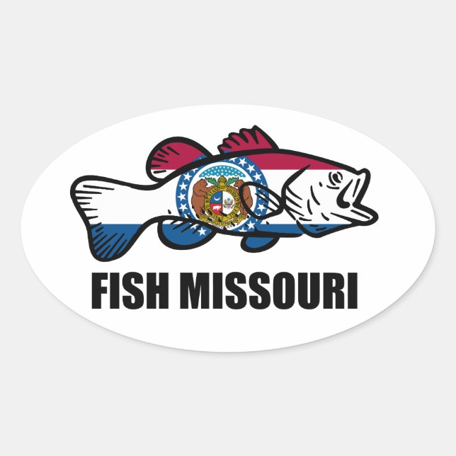 Fish Missouri Oval Sticker (Front)