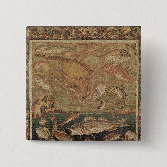 Fish, Molluscs and Crustacea 2 Inch Square Button (Front)