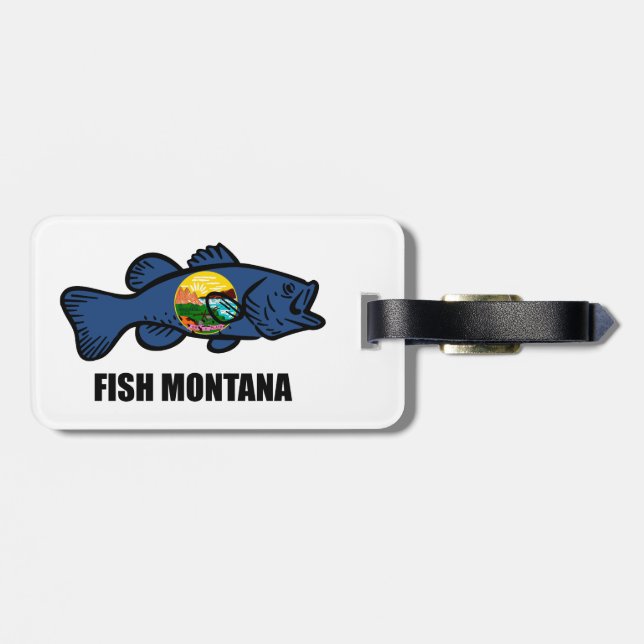 Fish Montana Bass Luggage Tag (Back Horizontal)