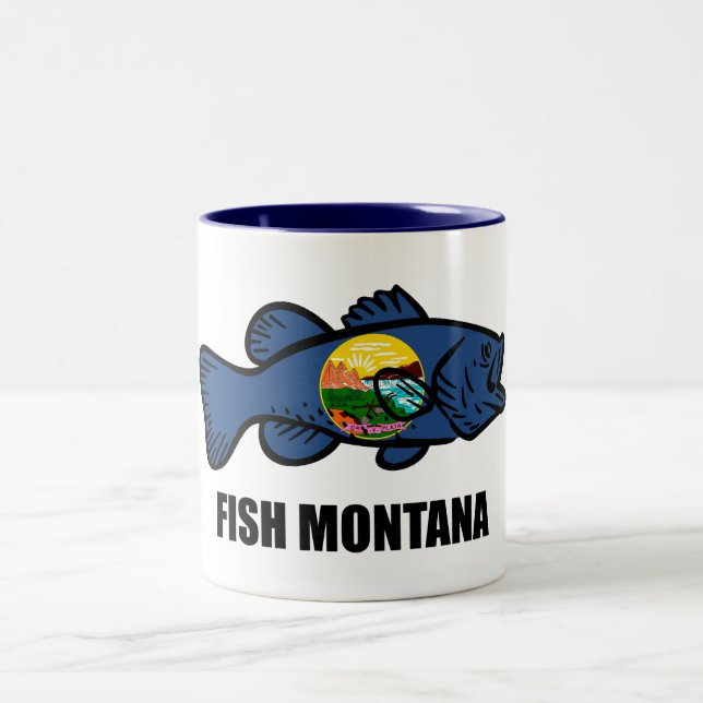 Fish Montana Bass Two-Tone Coffee Mug (Center)