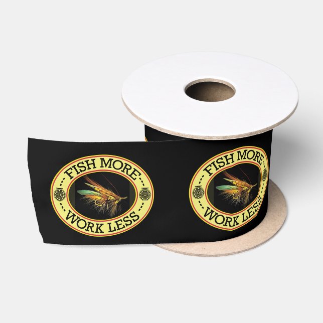 FISH MORE Salmon Fly Fishing Satin Ribbon (Spool)