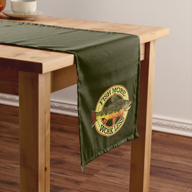 Fish More - Work Less Medium Table Runner (In Situ)