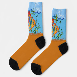 Fish Mosaic Crew Socks