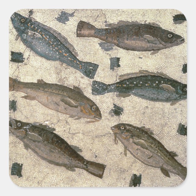 Fish (mosaic) square sticker (Front)