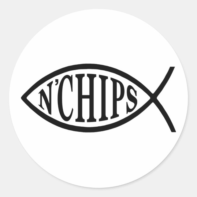 Fish N' Chips Fish Classic Round Sticker (Front)