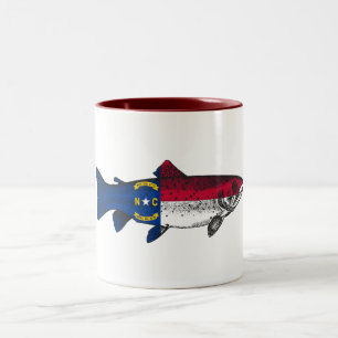 Fish North Carolina Trout Two-Tone Coffee Mug