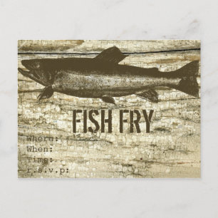 Fish on a Old Wooden Board with Textures Postcard