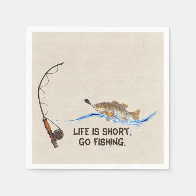 Fish On Fishing Pole Napkin (Front)