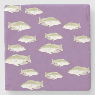 Fish on purple stone coaster