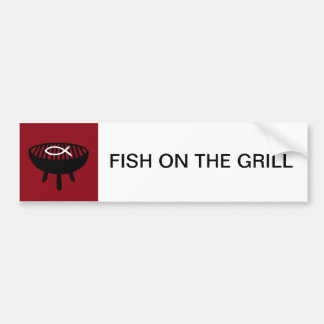 Fish on the grill bumper sticker
