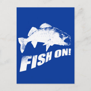 Fish on walleye postcard