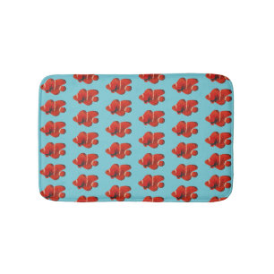 Fish Orange Clownfish Pattern Bath Mat