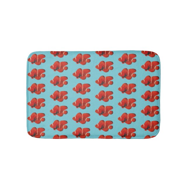 Fish Orange Clownfish Pattern Bath Mat (Front)